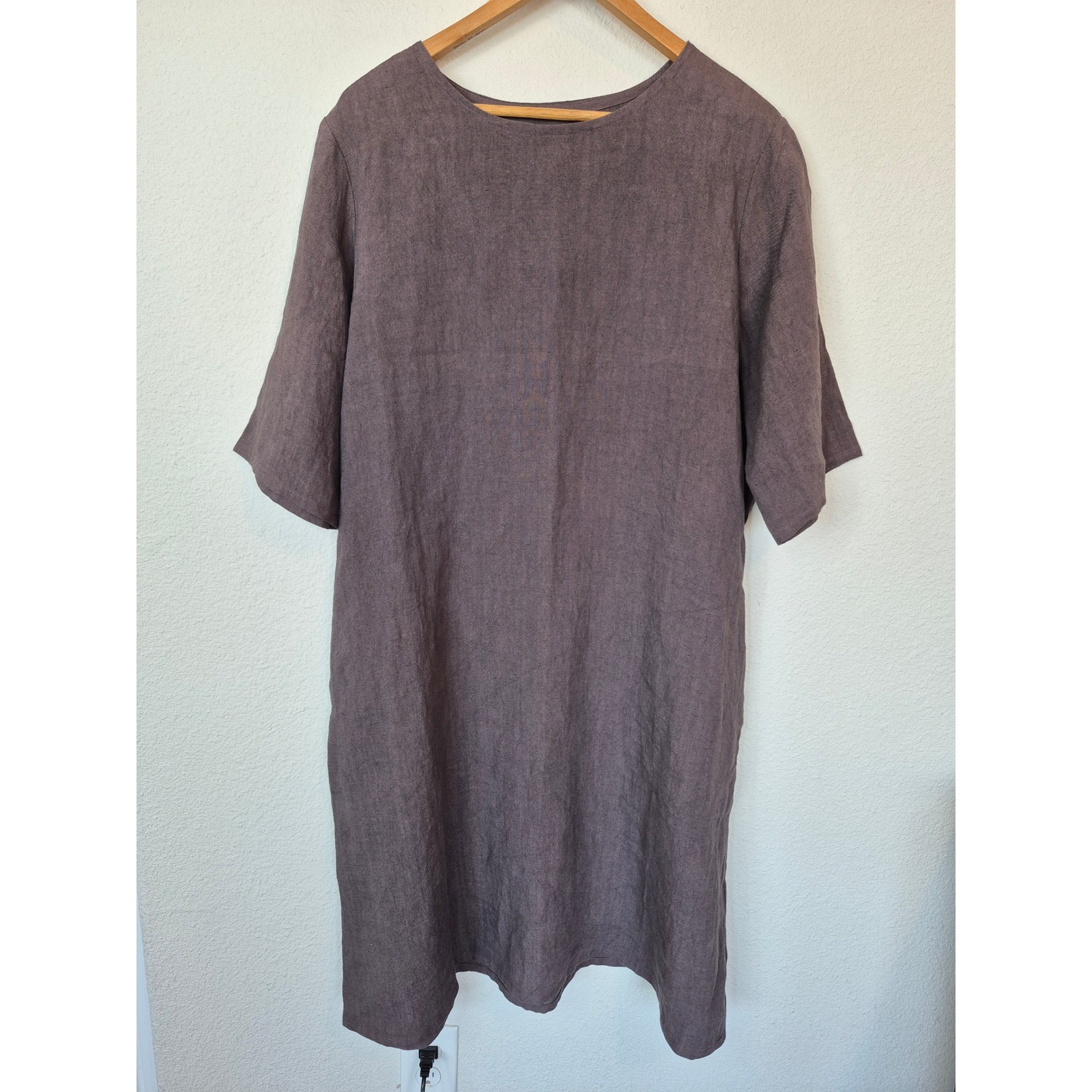 Toogood The Printer Tunic 006 Brown Ramie Linen Dress Size 3 Us M/L Lagenlook
